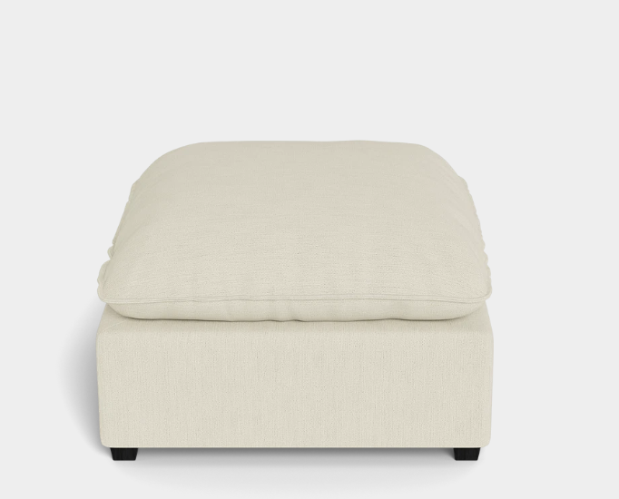 3243321 Kova Box Cushion Ottoman: Pearl Grey Performancce Linen