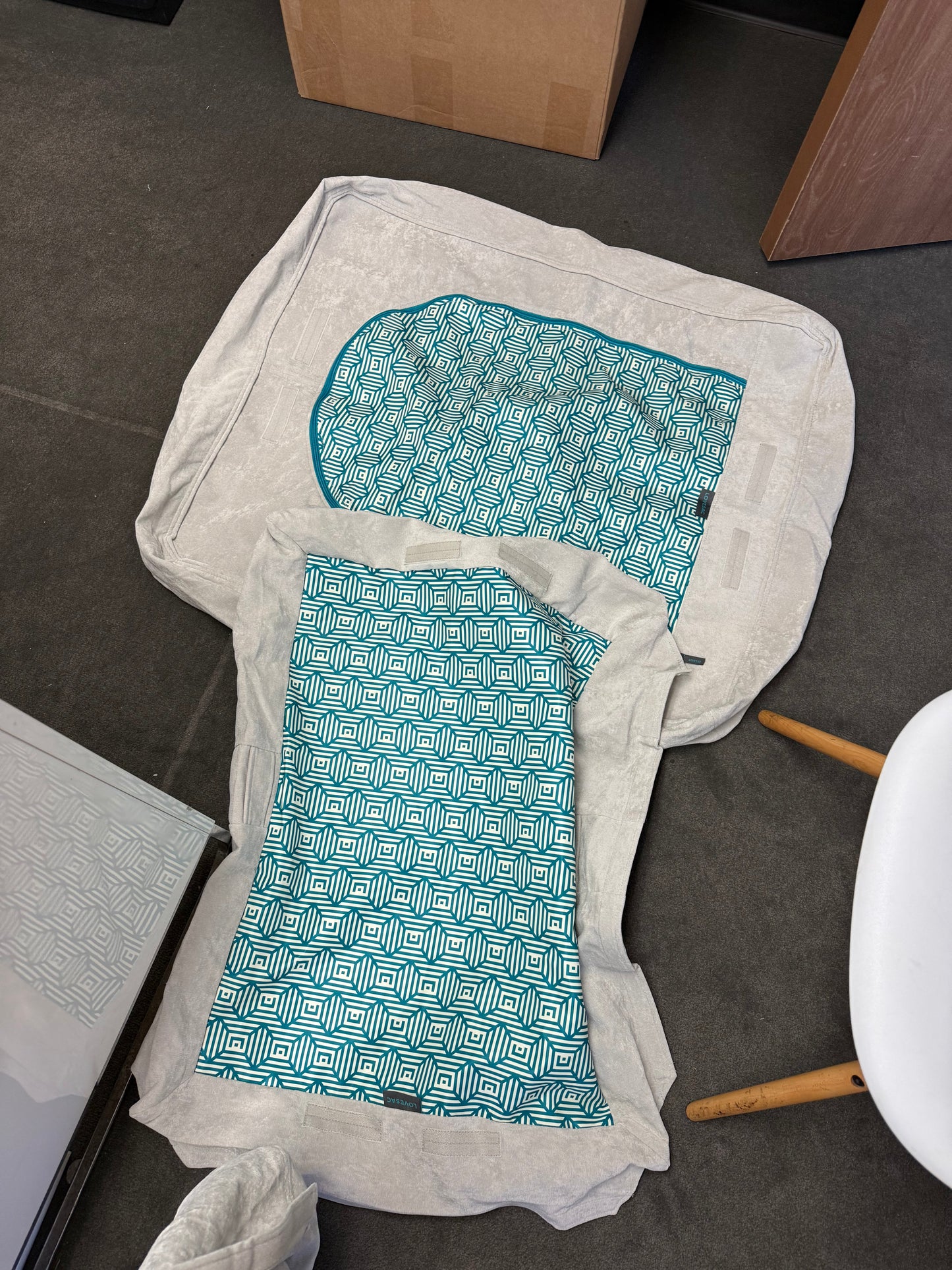 Floor Model Storage Seat Cover Sky Grey