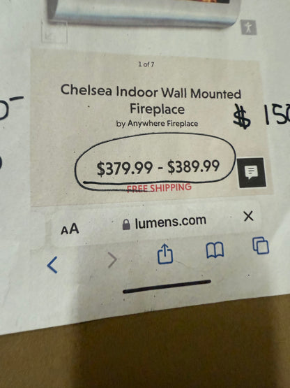 Chelsea Indoor Wall Mounted
Fireplace