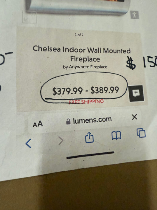 Chelsea Indoor Wall Mounted
Fireplace