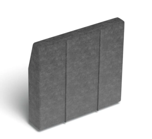HM6864	Deep Angled Side Cover: Charcoal Grey Corded Velvet