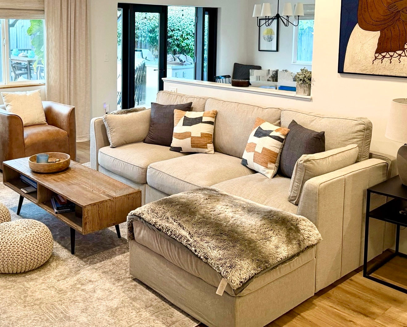 LoveSac Beachwood Rained Chenille Standard Sectional