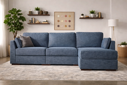 LoveSac Vintage Blue Rained Chenille Standard Sectional