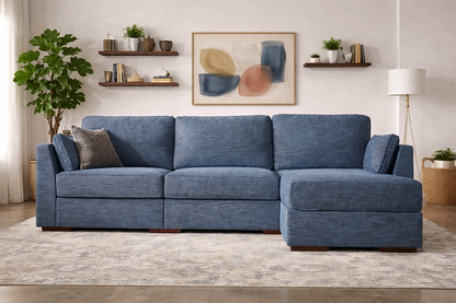 LoveSac Vintage Blue Rained Chenille Standard Sectional