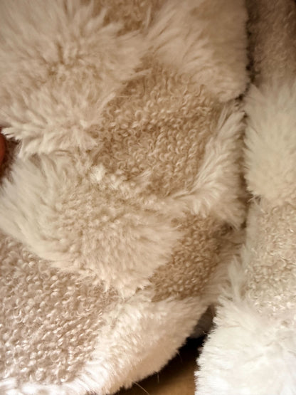 Footsac Taupe Checkered Chenille
