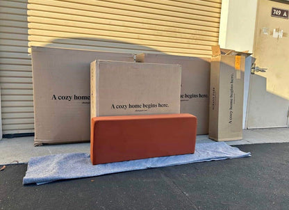 Albany Park Kova Box Cussjoin Sofa 86" + Ottoman