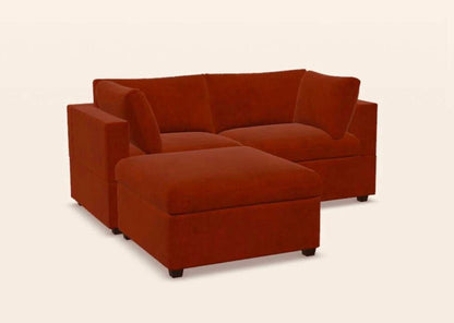 Albany Park Kova Box Cussjoin Sofa 86" + Ottoman