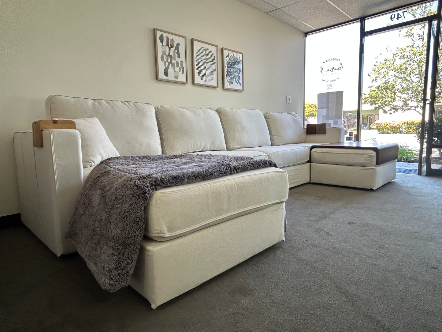 Coastal White Brushed Weave Sectional