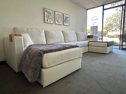 Coastal White Brushed Weave Sectional