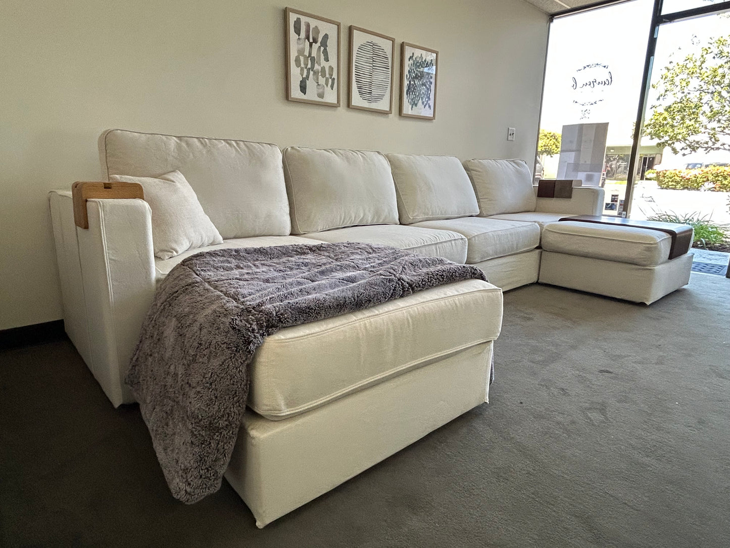Coastal White Brushed Weave Sectional