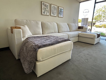 Coastal White Brushed Weave Sectional