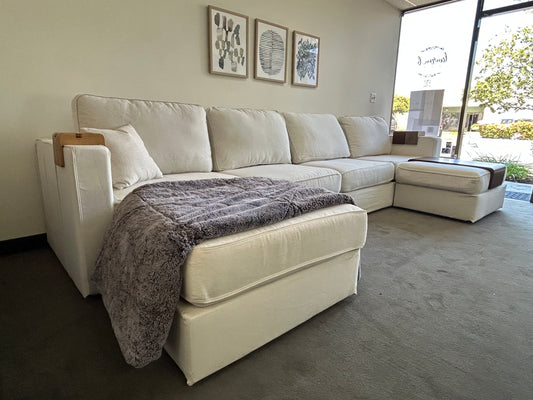 Coastal White Brushed Weave Sectional