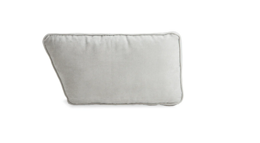 HN1798 Angled Side Pillow Cover: Sky Grey Corded Velvet