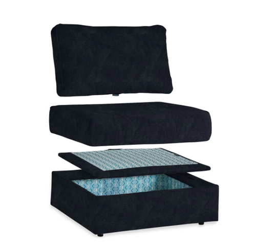 HG7570 Storage Seat Cover Set: Midnight Navy Corded Velvet
