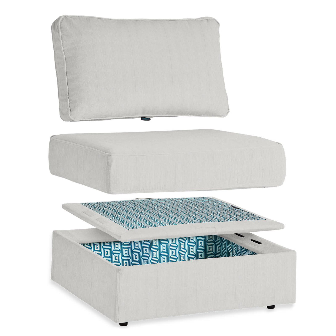 HG9332 Storage Seat Cover Set: Sky Grey Corded Velvet