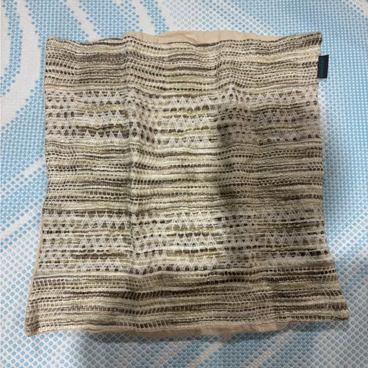 WB4661 24X24 Throw Pillow Cover: Neutral Loom Weave